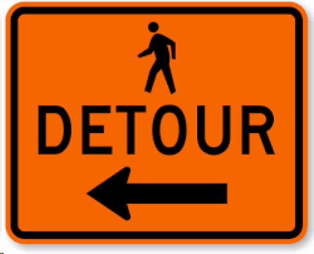 Rental store for SIGN, PEDESTRIAN DETOUR LEFT in Mycity ZZ