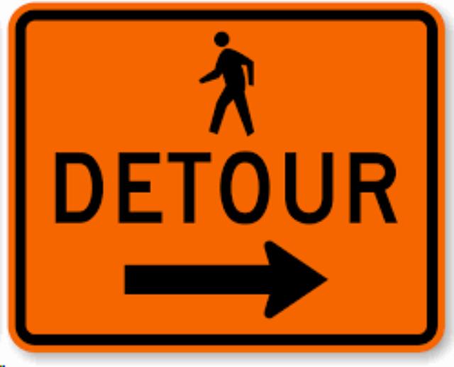 Rental store for SIGN, PEDESTRIAN DETOUR RIGHT in Mycity ZZ
